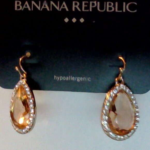 Brand New Beautiful Banana Republic Drop Gem Earrings - Picture 1 of 4